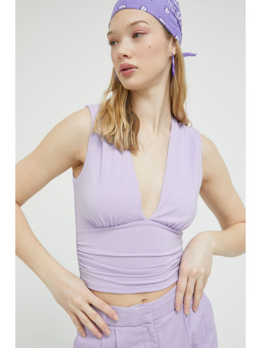 Блуза Abercrombie & Fitch в лилаво с изчистен дизайн
