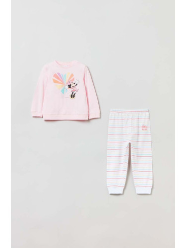 Бебешка пижама OVS в розово с принт