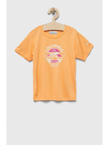 Детска тениска Columbia Mirror Creek Short Sleeve Graphic Shirt в оранжево