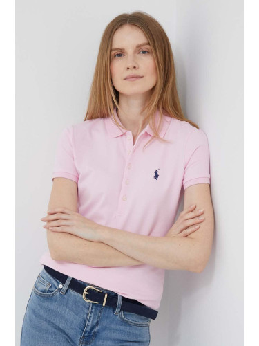 Тениска с яка Polo Ralph Lauren в розово 211870245
