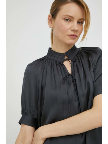 Блуза Herskind в сиво с изчистен дизайн