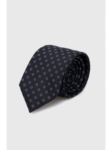 Копринена вратовръзка BOSS в тъмносиньо