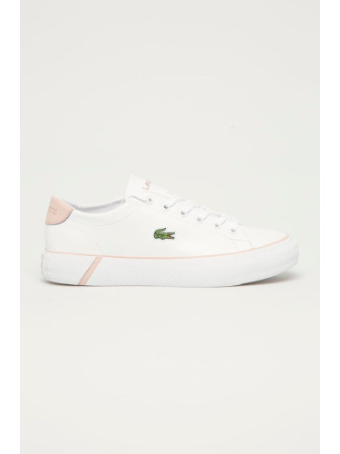 Кожени обувки Lacoste в бяло