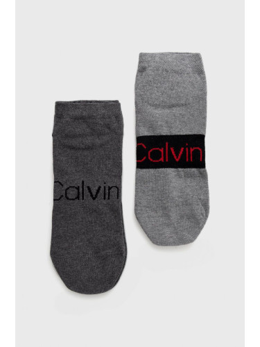 Чорапи Calvin Klein (2 чифта) в сиво 701218712