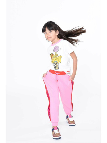 Детски спортен панталон Marc Jacobs в розово с изчистен дизайн