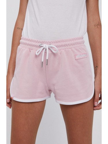 Къс панталон Ellesse дамски в розово с изчистен дизайн със стандартна талия