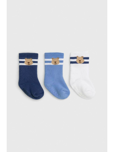 Бебешки чорапи GAP (3 броя) в синьо