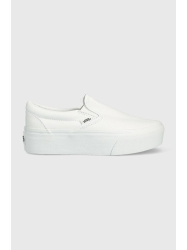 Ниски кецове Vans Classic Slip-On Stackform в бяло VN0A7Q5RW001