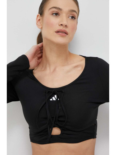 Блуза с дълги ръкави за трениране adidas Performance Dance в черно