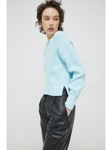 Пуловер Abercrombie & Fitch дамски в синьо