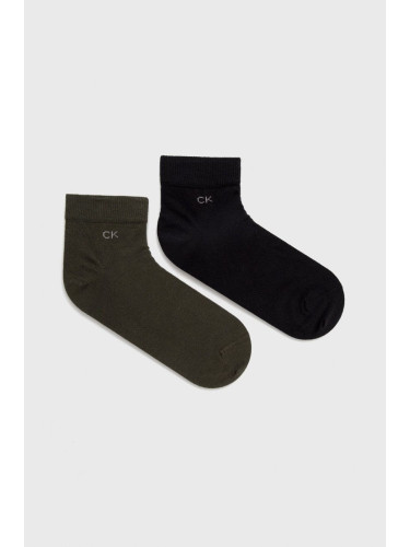 Чорапи Calvin Klein (2 чифта) в зелено 701218706