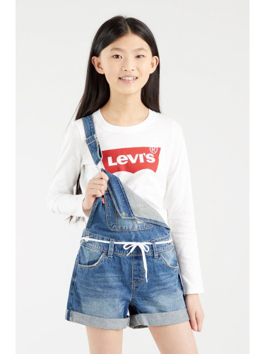 Детска блуза с дълги ръкави Levi's в бяло