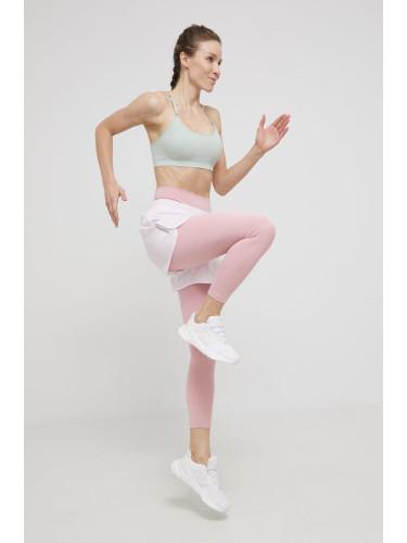 Къси панталони adidas Performance HD2809 дамски в розово с изчистен дизайн със стандартна талия