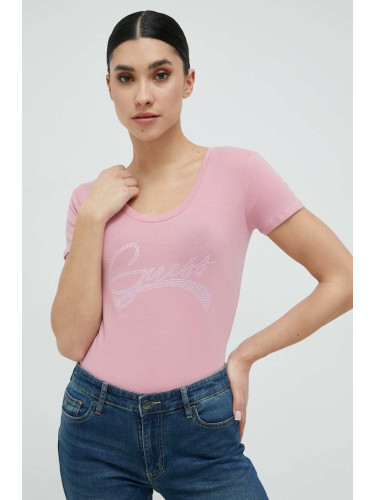 Тениска Guess в розово