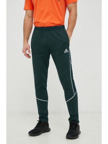 Спортен панталон adidas в зелено с изчистен дизайн