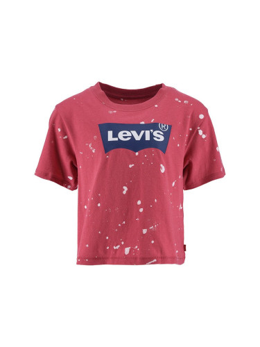 Детска памучна тениска Levi's в червено