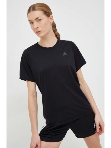 Тениска за бягане adidas Performance Run Icons в черно