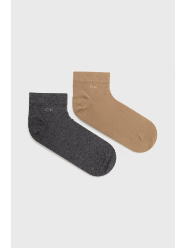 Чорапи Calvin Klein (2 чифта) в бежово 701218706