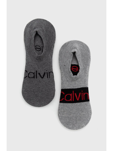 Чорапи Calvin Klein мъжки в сиво 701218713