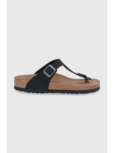 Джапанки Birkenstock Gizeh дамски в черно с равна подметка