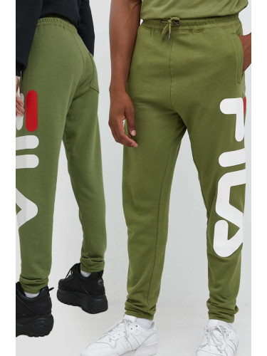 Спортен панталон Fila в зелено с принт