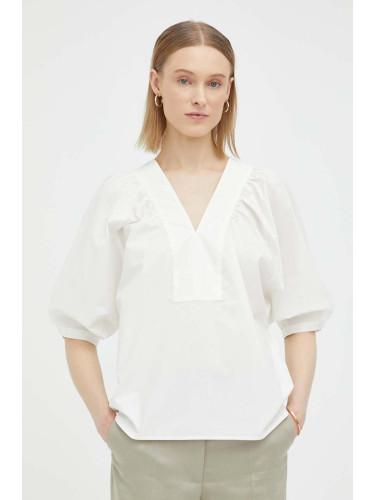 Памучна блуза By Malene Birger дамска в бяло с изчистен дизайн