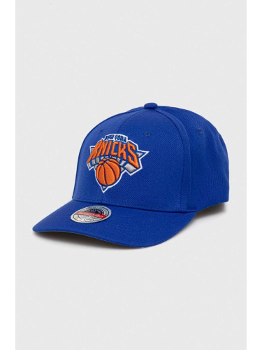 Шапка с козирка с вълна Mitchell&Ness New York Knicks в синьо с апликация