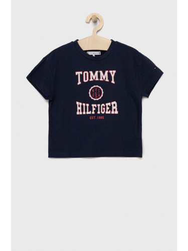 Детска тениска Tommy Hilfiger в тъмносиньо
