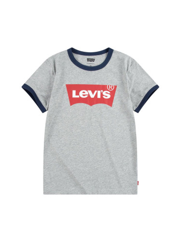 Детска тениска Levi's в сиво с принт