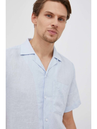 Ленена риза Hugo мъжка със стандартна кройка