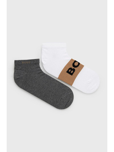 Чорапи BOSS  (2 чифта) мъжки в сиво 50467747
