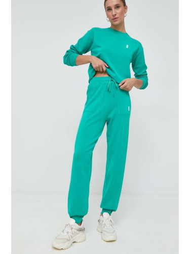 Спортен панталон Patrizia Pepe в зелено с изчистен дизайн
