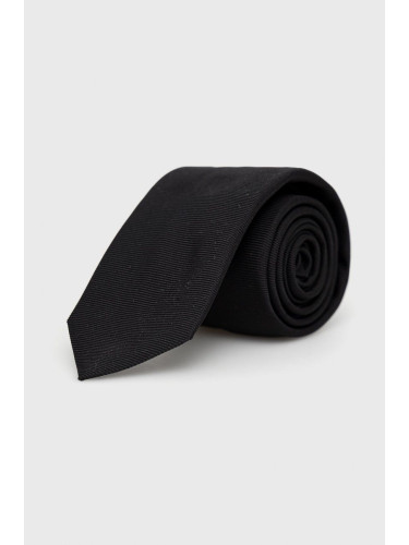 Копринена вратовръзка HUGO в черно 50468199