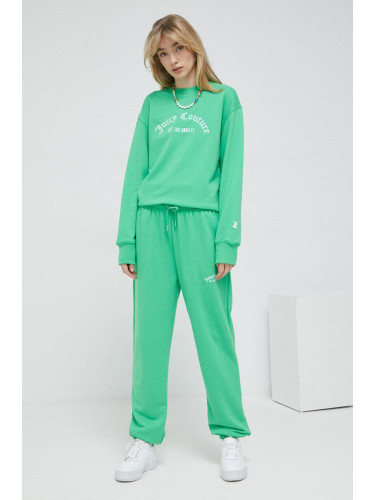 Спортен панталон Juicy Couture в зелено с изчистен дизайн