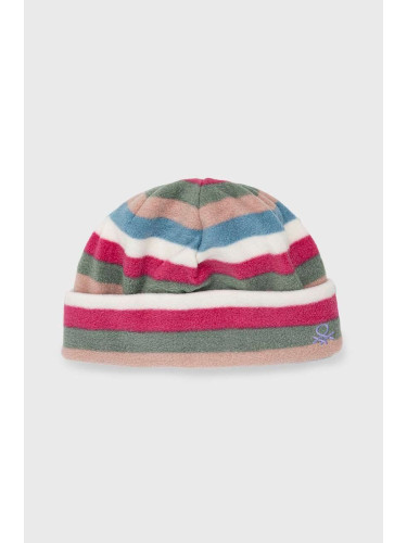 Детска шапка United Colors of Benetton в розово с фина плетка