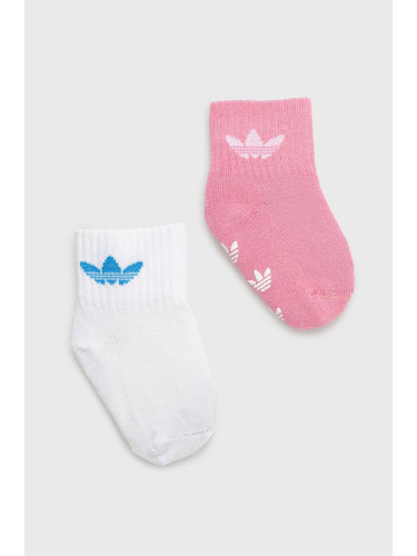 Детски чорапи adidas Originals 2 чифта в розово