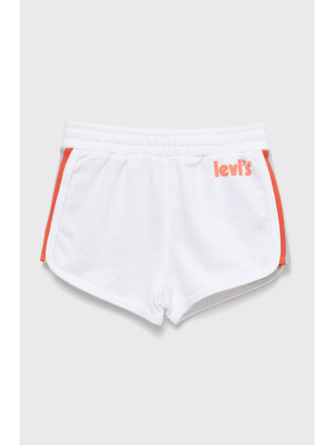 Детски къси панталони Levi's в бяло с апликация