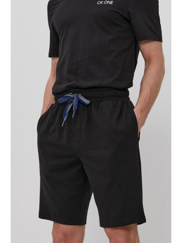 Късо долнище на пижама Calvin Klein Underwear мъжко в черно с изчистен дизайн