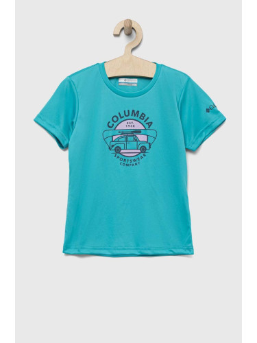 Детска тениска Columbia Mirror Creek Short Sleeve Graphic Shirt в тюркоазено