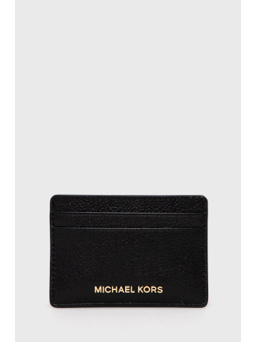 Кожен калъф за карти MICHAEL Michael Kors дамски в черно