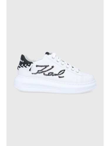 Кожени обувки Karl Lagerfeld Kapri в бяло