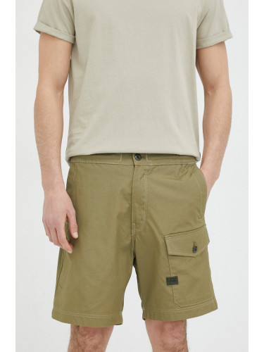 Памучен къс панталон G-Star в зелено