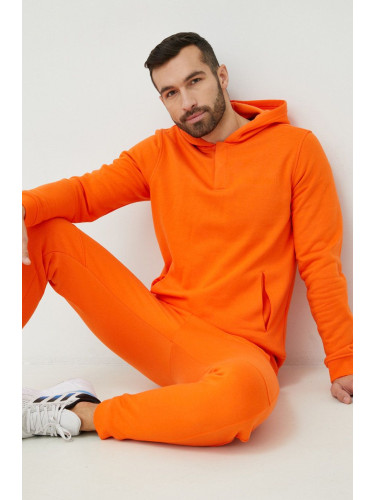 Суичър за трениране Calvin Klein Performance в оранжево с качулка с изчистен дизайн