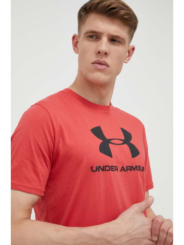 Тениска Under Armour в бордо с принт