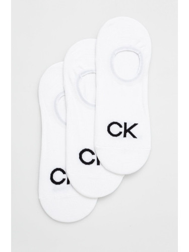 Чорапи Calvin Klein (3 чифта) мъжки в бяло 701218723