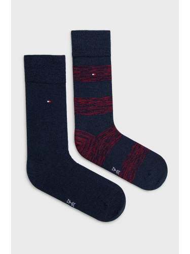 Чорапи Tommy Hilfiger в тъмносиньо