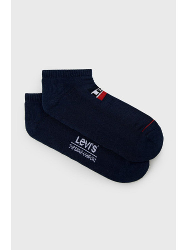 Чорапи Levi's (2-pack) мъжки в тъмносиньо