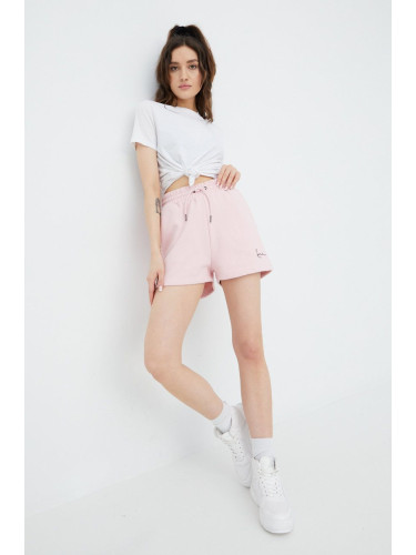 Къси панталони Karl Kani в розово с апликация със стандартна талия