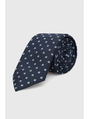 Вратовръзка с коприна BOSS в тъмносиньо