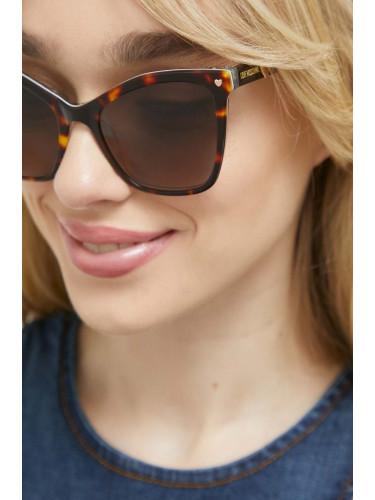 Слънчеви очила Love Moschino в кафяво